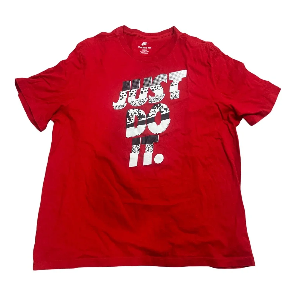 Nike The Nike Tee Red‎ Graphic Print Just Do It T-Shirt Mens XXL